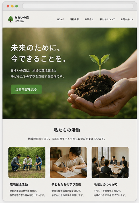 団体サイト制作イメージ
